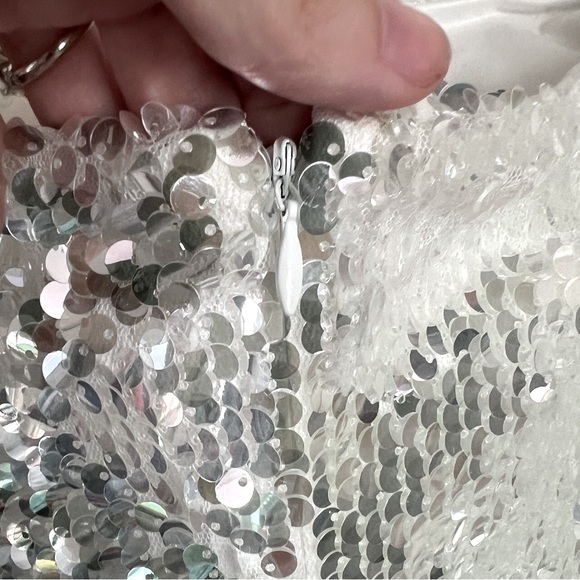 WAYF X Jourdan Sloane Silver Sequins Tube Top Size S - Picture 6 of 8